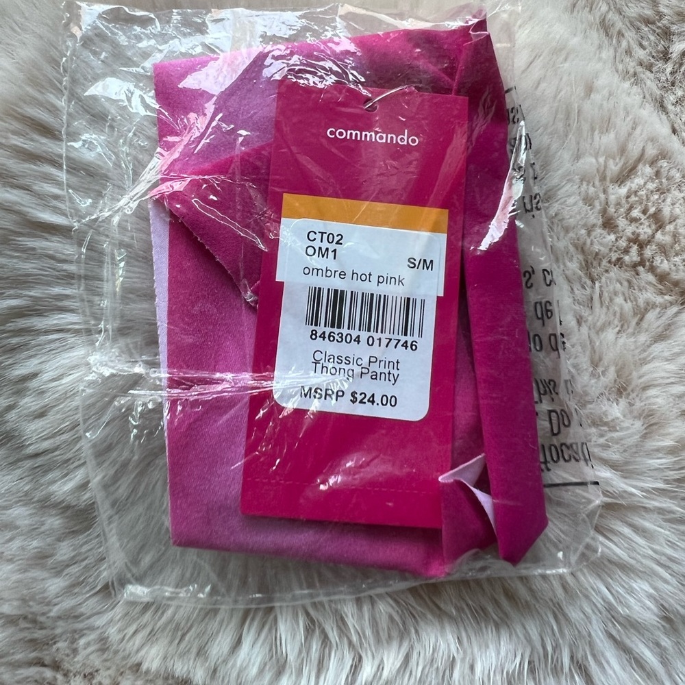 Commando Microfiber Thong Panty Ombré Pink, NWT Small - Picture 2 of 4